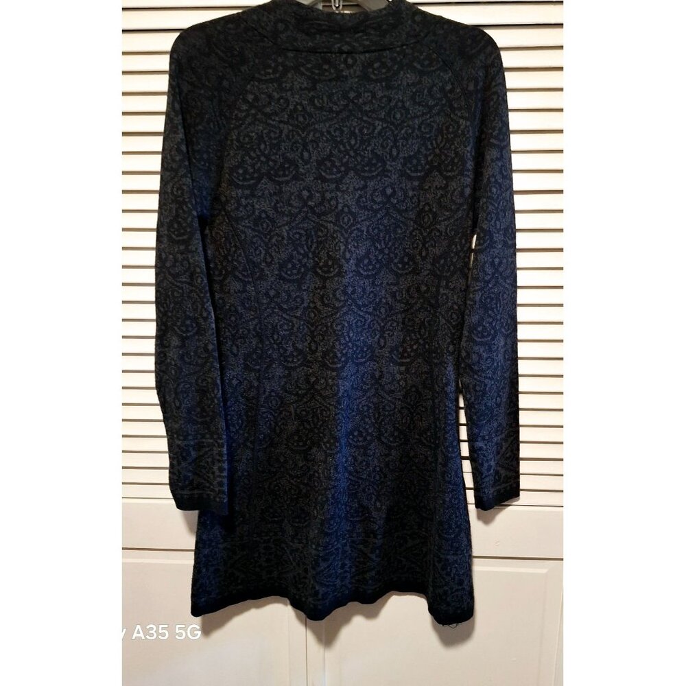 Cynthia Rowley Womens Long-Sleeve Black & Navy Tunic Dress With Zipper Pockets S